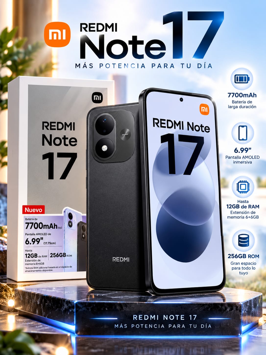Xiaomi Redmi Note 17 Negro 12GB(6+6)+256GB